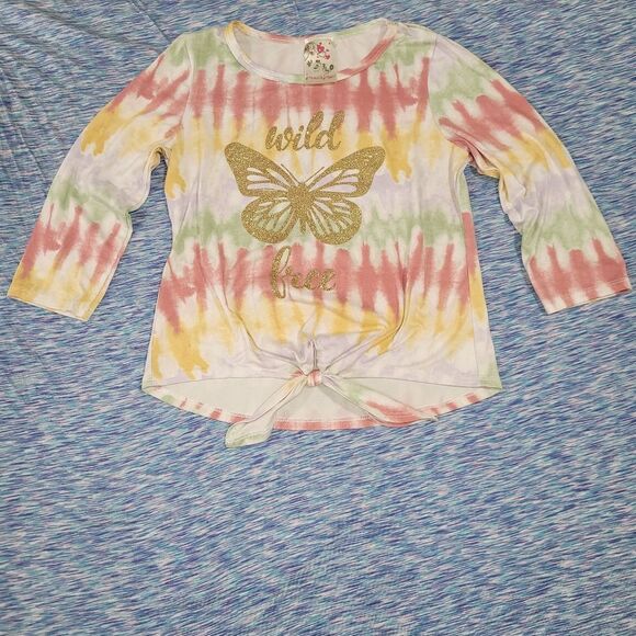 Jenna & Jessie Size 12 Tie-Dye Long Sleeve Tops with Glitter Accents Bundle - Picture 6 of 6